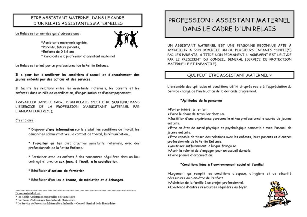 La liste des équipements pour démarrer l'activité d'assistant maternel